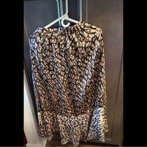 Vince Camuto Brown and Tan Animal-Print Skirt